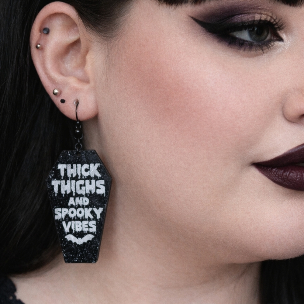Handmade Thick Thighs & Spooky Vibes Earrings